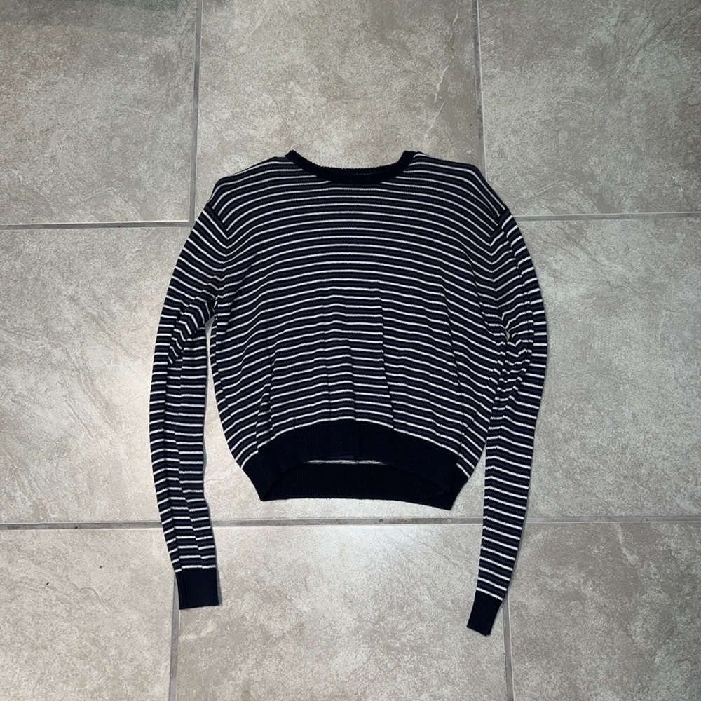 Brandy Melville Striped Navy Crewneck